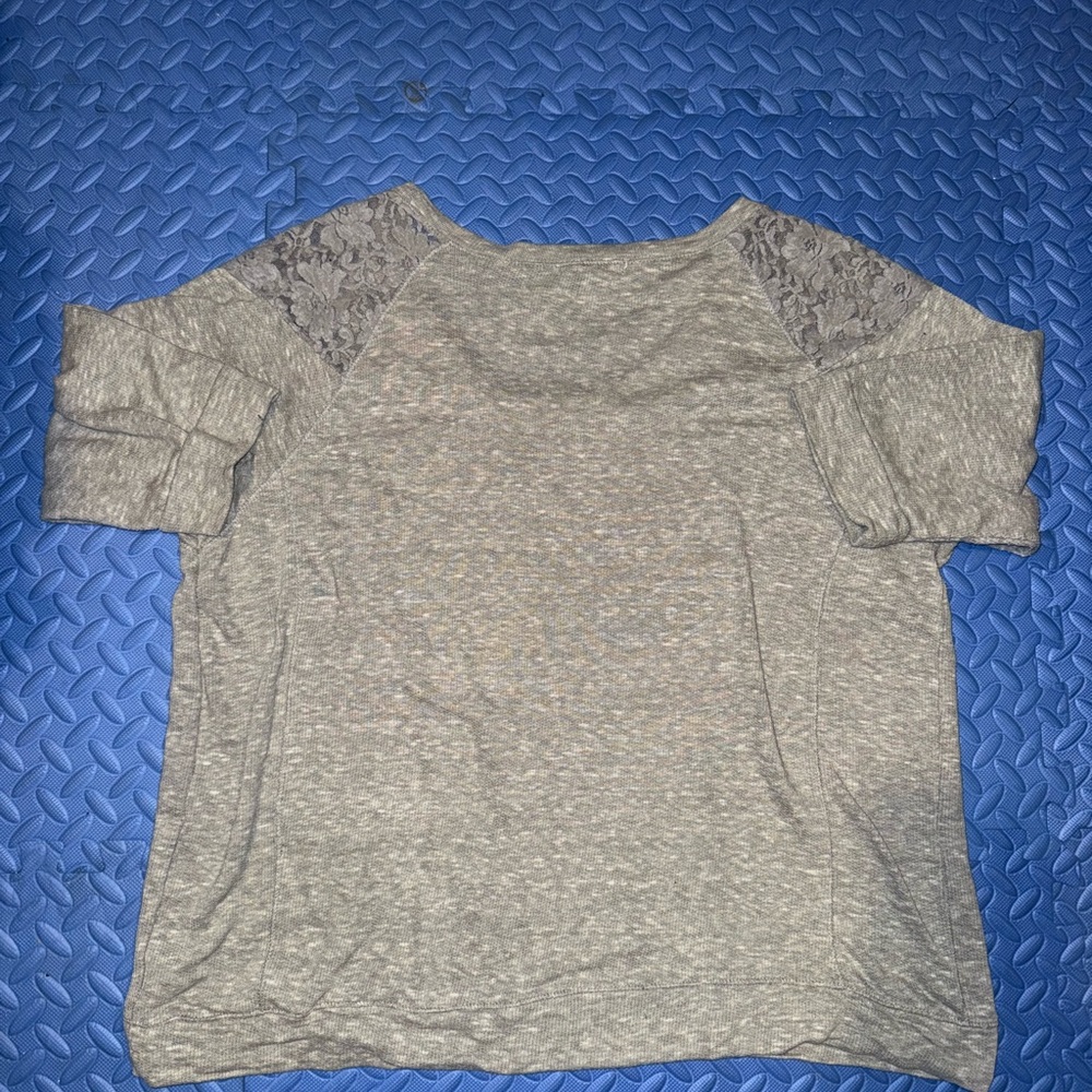 Derek Heart Heather Gray Lace Sweater
